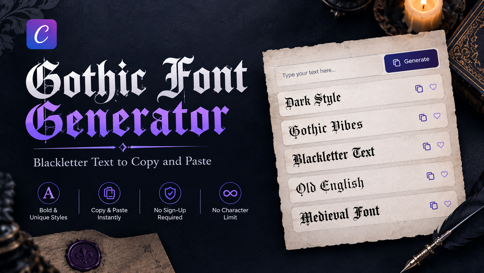 Gothic font generator: free blackletter text, copy and paste