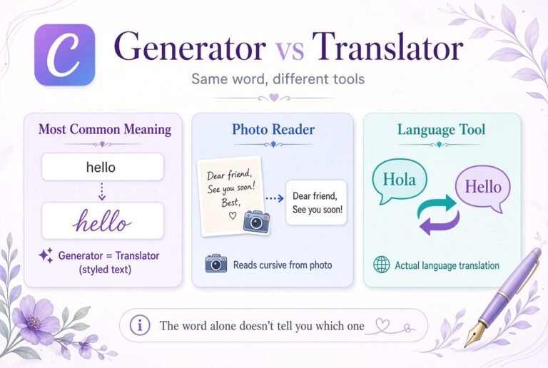 cursive text generator vs cursive translator