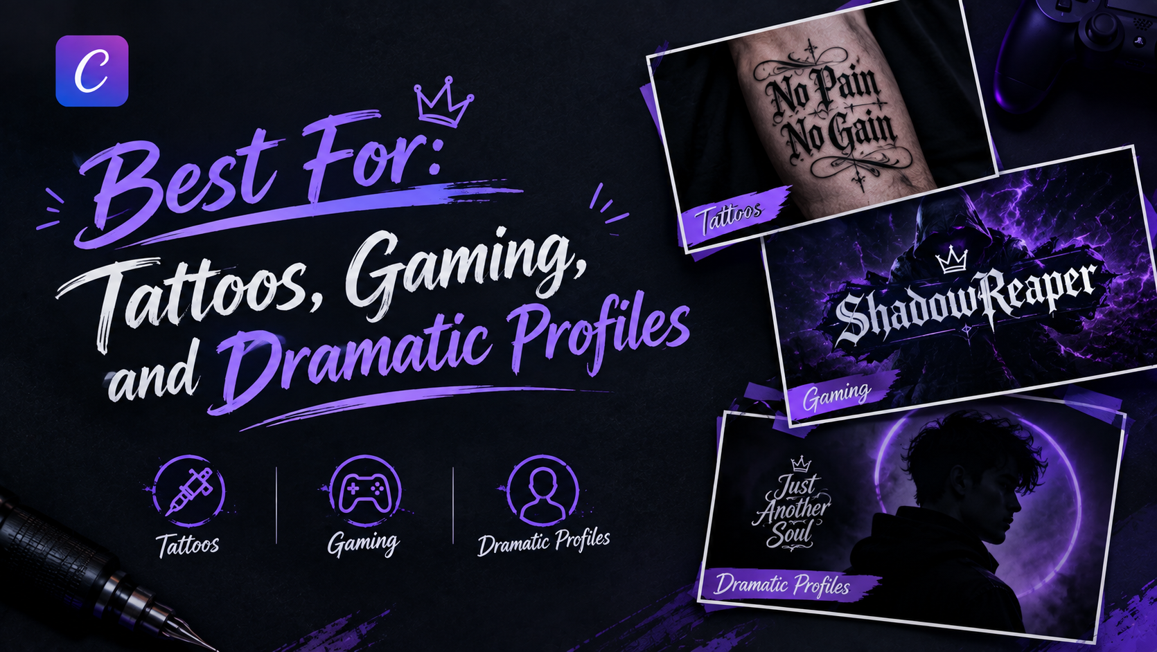 Gothic font generator for tattoos, gaming, and dramatic profiles