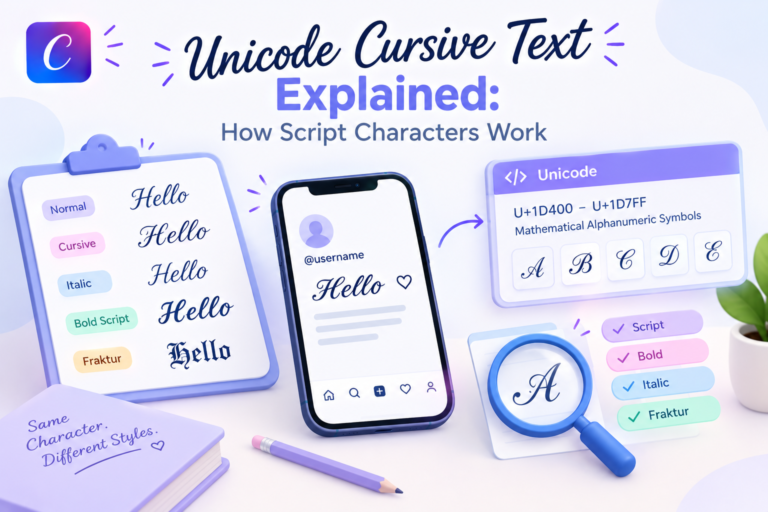 unicode cursive text